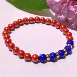 Vermilion & Azure Five Blessings Bracelet