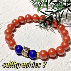 D95 Bead Bracelet: Vermilion Mantra Blessing