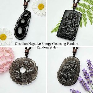 A01 Obsidian Negative Energy Cleansing Pendant (Random Style)
