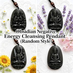 A37 Obsidian Negative Energy Cleansing Pendant (Random Style)
