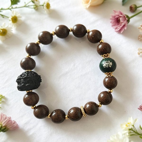D18 Mind & Serenity Green Heart · Herbal Beads Bracelet
